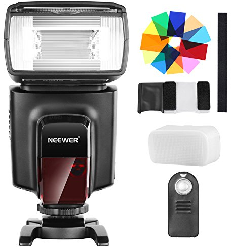 Neewer - Kit de Flash Speedlite TT560 con 12 filtros de Color y Mando a Distancia inalámbrico para Canon Nikon Panasonic Olympus y Otras cámaras DSLR, difusor Duro