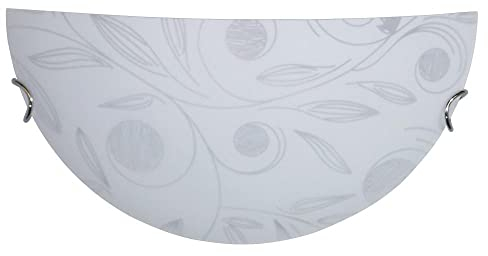 E-ENERGY Clara Lampada Applique da Parete in Vetro Moderna Mezzaluna Attacco E27 1 Luce Made in Italy