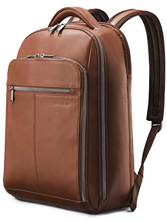Samsonite Classic Leather Backpack, Cognac, One Size, Classic Leather Backpack