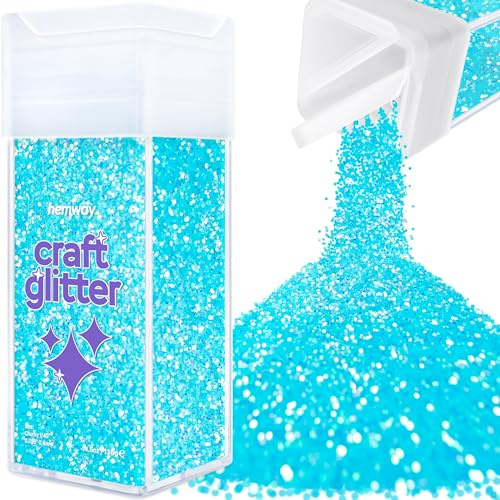 Hemway Craft Glitter Shaker Baby Blue Iridescent 130g Chunky | for Resin & Epoxy Crafts, Christmas Art Supplies, Nail, Body, Face, Eye, Festival, Crafting, Slime, Sparkle