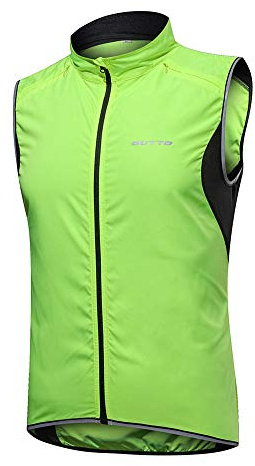 Cykelväst för män, vindtät cykelväst andningsbar ärmlös jacka vindjacka med hög synlighet reflekterande väst från MTB, grön, 3XL