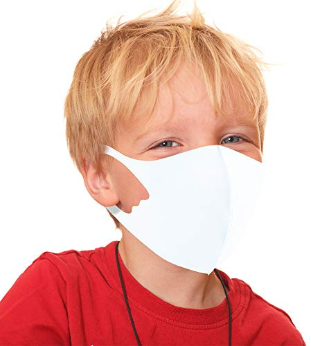 Ansiktsmasker för barn x 10 GENERISE Ansiktsmasker för barn tvättbar UK lager - polyuretan andningsbar tvättbar ansiktsmask - unisex (vit)