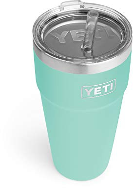 YETI Rambler 26 oz Straw Cup, Vacuum Insulated, Stainless Steel with Straw Lid, Seafoam