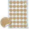 Runde Blanko-Aufkleber, 70er Set: Sticker in Kraftpapier-Optik für Verpackung & Geschenke, Klebeetiketten Hochzeit, Zum Beschriften & Selbst Gestalten, Geschenkaufkleber Braun & Weiß, Klein, Ø 3,2 cm