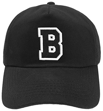 MFAZ Morefaz Ltd Ny basebollkeps svart keps pojke flicka barnhatt unisex A-Z alfabet (B)