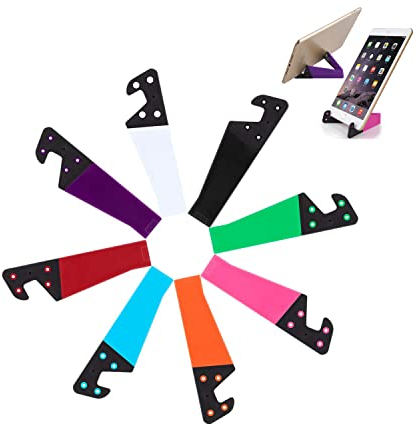 Handyhalterung,8 PCS Universeller Telefonhalter Faltbarer V-Telefonhalter aus Kunststoff im Taschenformat Tragbarer Handyständer Handy-Ständer für Tablet-Smartphones Tablets Reader Kindle