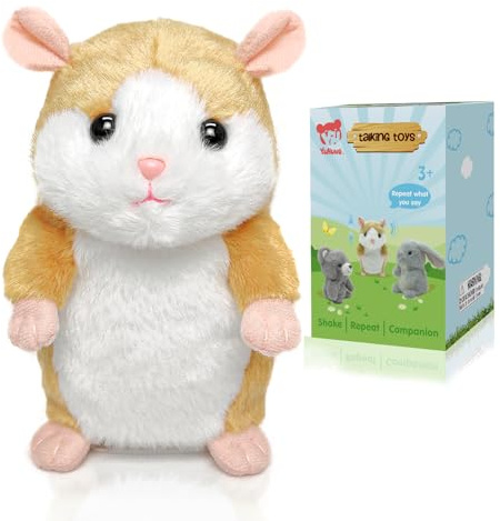 YH YUHUNG Talande hamster interaktiv mjuk leksak hamster talar talar, hamster gosedjur leksak för barn från 3 år