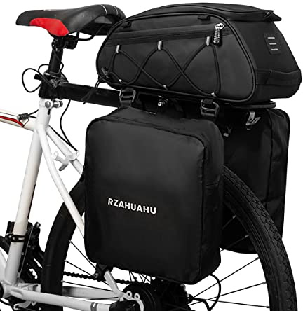 YIWENG Cykelkylväska, 3-i-1 cykelställ väska bagageväska vattentät cykel baksäte väska kylväska med 2 sidoväskor cykling last bagage väska cykelväska axelväska