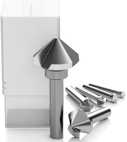 Fresa per smussare, fresa per legno Punta da trapano svasatore 1PC, punta for fresa for smusso 90 gradi 3 taglierina for smusso for flauto for macchine utensili in metallo acciaio legno(5mm*90)