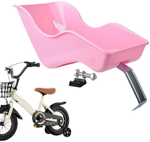 Generisch Puppen-Fahrradsitz,Puppen-Fahrradsitz, Radfahren mit einem Clip- -Gurt mit Babypuppenstuhl, Dekorativer Fahrrad-Puppensitz in Rosa für Geburtstage, Feiertage