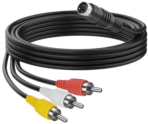 MEIRIYFA 4 Pin S-Video auf 3 RCA AV Kabel weiblich Composite Kabel, 3 RCA auf 4 Pin Mini DIN S-Video Verlängerungskabel für TV/HDTV CD-Player VCR DVR DVD-Player PC Laptop (0,3 m) (3 Cinch-Stecker)
