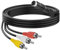 MEIRIYFA 4 Pin S-Video to 3 RCA AV Cable Composite Wire, 3 RCA Male to 4 Pin Mini DIN S-Video Extension Cord for TV/HDTV CD Player VCR DVR DVD Player PC Laptop (1.5M, 3 RCA Male)