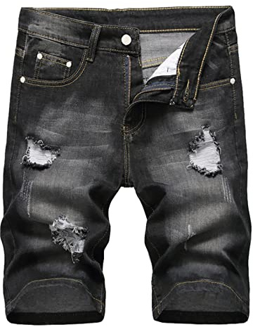 Pantalones Cortos Vaquero Hombre Verano Casual Jeans Pantalones Corto Short Roto Deporte Moda Slim Fit Talla Grande Retro Pantalones Cortos Vaquero 2025
