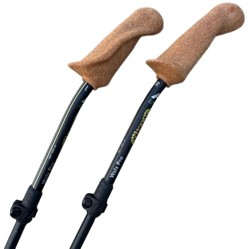 WALX PRO Total Body Walking Poles – Lightweight Adjustable Alloy Trekking Poles with Cork Ergo Grip, 15° Impulse Bend & External Lock – Fitness, Hiking, Nordic Walking & Rehab Use - 110-120cm