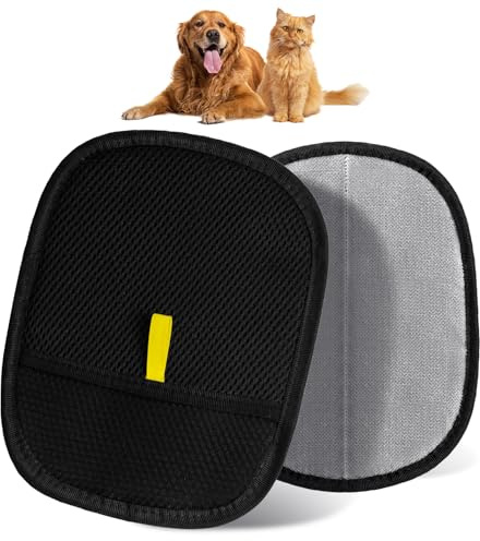 QHSXMQ 2 Stück Tierhaarentferner Handschuh, Doppelseitige Fellhandschuhe Katze Pet Grooming Gloves, Pet Hair Remover Katzenhandschuh, Katzenhaarentferner Handschuh für Reinigung von Teppichen Sofas