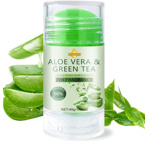 Deodorant Stick with Green Tea & Aloe Vera, Aluminum-Free 48-Hour Odor Control Deodorant for Men & Women, Invisible Solid Antiperspirant Stick Smooths & Softens Underarms, 40g