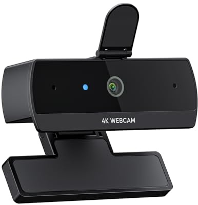 Nisheng Uppgradering 4K webbkamera för PC, PDAF autofokus, dubbla AI-brusreducerande mikrofoner, 1080P/60FPS, minikamera med integritetsskydd Plug & Play USB-webbkamera för Zoom/lag/OBS/Xbox