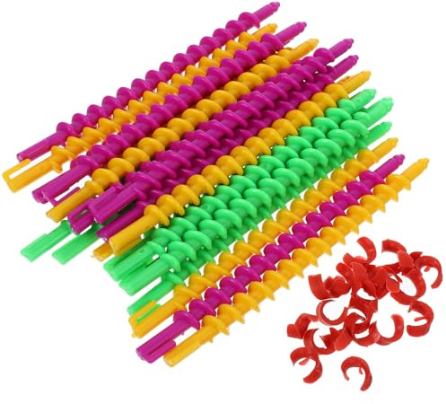 Generico Bigodini Chioma Lunghi Spirale per Permanente 20 Pezzi in Plastico Fissaggio Sicuro e Arricciatura per Styling Professionale Colore Casuale