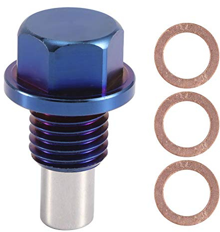 Magnetischer Ölablassstopfen aus Aluminiumlegierung – Universelle Passform mit Dichtungen (M12 Gewinde) für Motor Schutz