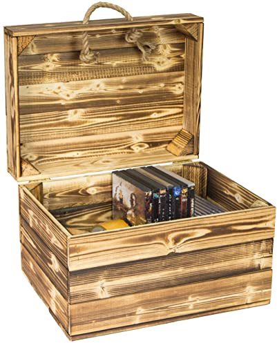 Kistenkolli Altes Land Holzkiste mit Deckel Erika geflammt Obstkiste Geschenkekiste Holztruhe 40x30x27 Holztruhe Schatztruhe Weinkiste Holzbox Truhe Holztruhe