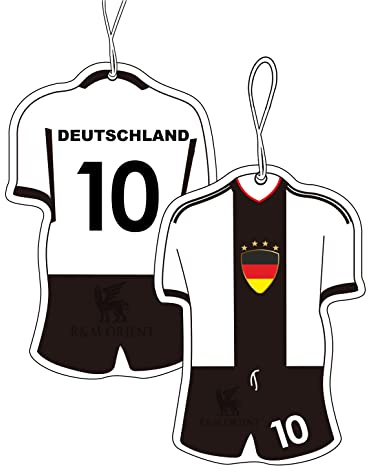 Uppsättning av 2 Tyskland – doftträd – luftfräschare – automatisk doftdispenser för bil – bildoft – fotbollshem tröja Soccer Germany WM EM (BLUE OCEAN)