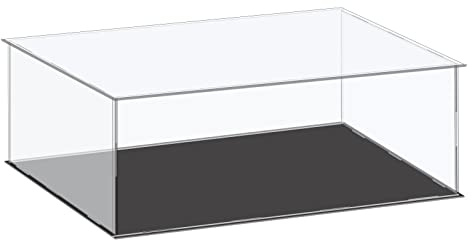 sourcing map Acrylic Display Case Plastic Box Cube Storage Box Clear Small Assemble Dustproof Showcase 41x31x15.5cm for Collectibles Items