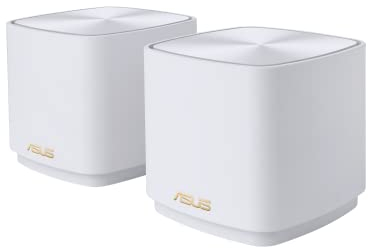 ASUS ZenWiFi XD4 Plus Blanc - Pack de 2 - Système Wi-FI 6 AX Mesh, Double Bande (2,4 GHz / 5GHz), 1800 Mbit/s, 400m2, AiProtection avec TrendMicro à Vie, Ports WAN/LAN