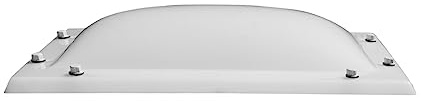 Ironlux - Cúpula Blanco Opal para Claraboya techo Rectangular Bivalva - Incluye Juntas, Fijaciones y Accesorios de Montaje - Tragaluz - Fabricada en Metacrilato - CxD = 40 x 70 cm - ExF = 54 x 84 cm