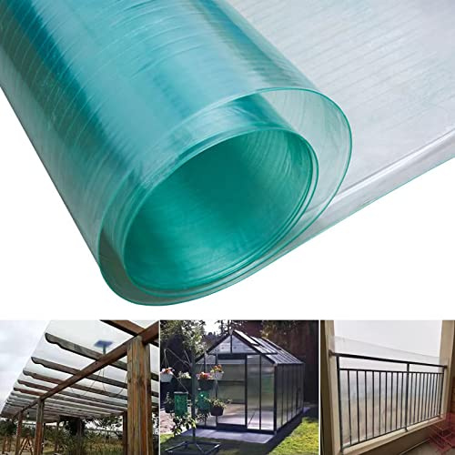 FENGSHOUU Polycarbonate Sheets,Clear Roof Sheets,UV-Protected Rainproof Roof Cover,Cold Frame Cladding,Replacement Shed Panel,for Outdoor Canopy Carport Greenhouse,Easy to Cut (WxL:59x118in)