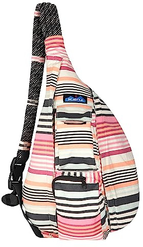 KAVU Original Rope Bag Sling Pack with Adjustable Rope Shoulder Strap - Midsummer Stripe