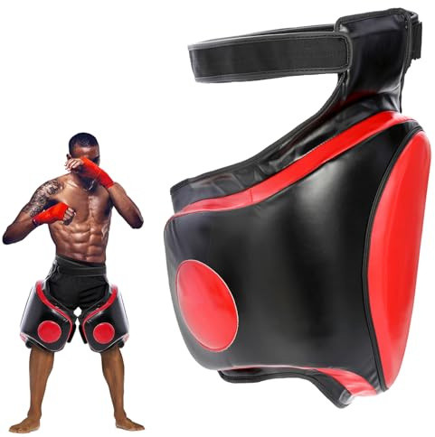 Muay Thai Thigh Pads Kickboxing Thigh Pad Leg Kick Pad for Martial Arts Coach Trainer Taekwondo Sparring Gear Thigh Body Protector (Right Thigh