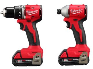 Milwaukee - Milwaukee 3610-22CT M18 18V Li-ion Brushless Compact Cordless Hammer Drill and Impact Driver Combo Kit (2 Tools) (New Generation), Red