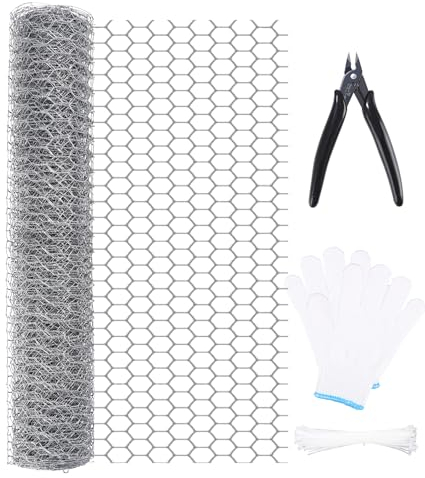 Hasendraht Hühnerzaun Verzinkt,0.4 x 6m Kaninchendraht Sechseck Drahtgitter,chicken wire,Maschendraht Feinmaschig,Drahtgeflecht Feinmaschig für Gardening,Crafts,Flowers,Volierendraht und Heimdekore