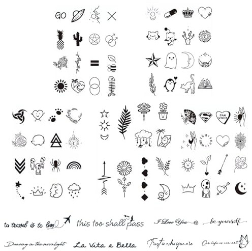 JJiaoLinin Tatuajes Temporales,85 Estilos Tatuajes Falsos Impermeable atuajes temporales para adultos Mujeres Hombres Niños Tatuajes Temporales Negros Tatuajes de Cuerpo Temporales Brazo Cuello