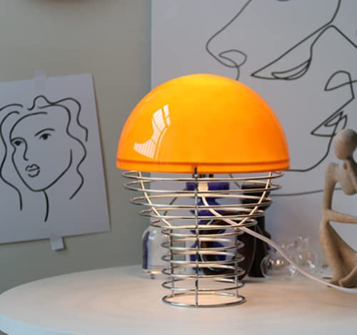 SSNCcNC Orange, Kreativ Glas Tischleuchte Modern Nachttischlampe Modern Tischlampe Mit Glasschirm E14 Schreibtischlampe Nachtlicht Tischlampen Wohnzimmer Büro Kinder Schlafzimmer D25*H33CM