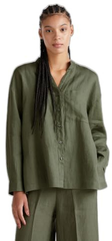 United Colors of Benetton Camicia 5BMLDQ0BA, Verde, S Donna