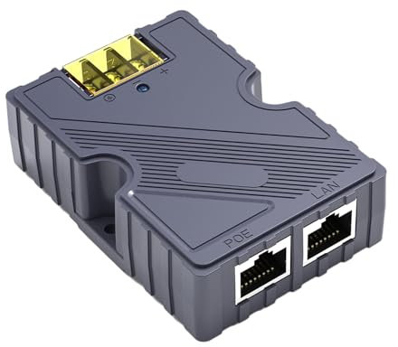 Acouto Injecteur PoE GigE, Injecteur PoE de Protecte Contre Les Surtensions ESD de 150 W avec Convertisseur élévateur de 168 W 12 à 56 V pour Satellite Dish V2