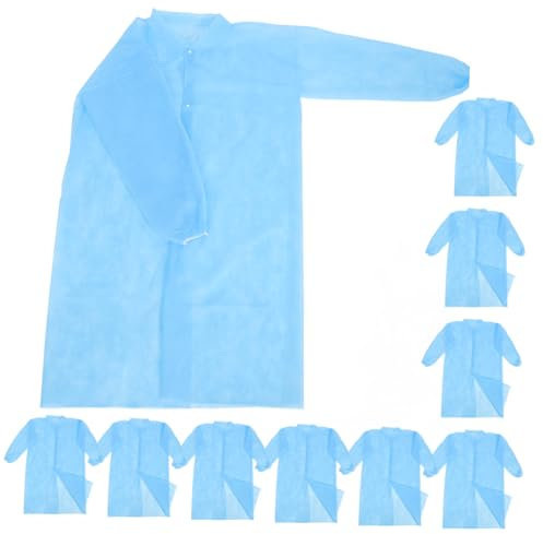 OSOLADY 10piezas Batas Desechables De Laboratorio Ropa De Protección No Tejida Traje Transpirable Para Uso Laboratorios y Entornos Clínicos