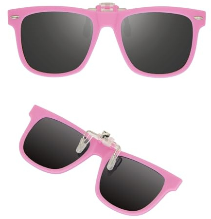 Y9-ETJPJ Lunettes de soleil polarisées à clipser pour enfants Protection UV 400 Pour garçons et filles, rose