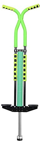 Bastoncini Pogo regolabili in altezza per adulti, capacità 90 kg, 900 mm-1400 mm, blu/bianco, nero/rosso, giallo/nero, verde/nero, struttura in metallo