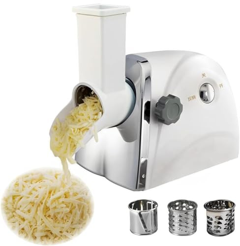 Rallador eléctrico de queso y cortador de verduras, multifuncional para cortar y triturar, ideal para cocinas comerciales y domésticas
