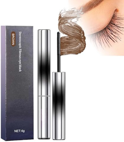 Wimperntusche Wasserfest, Iron Wand Mascara Brown, Panorama Mascara für Länge und Volumen Eyelash, Neuer Wimperntusche Wasserfest Braun, Curling Voluming Eyelash, Smudgeproof, Lang Anhaltende