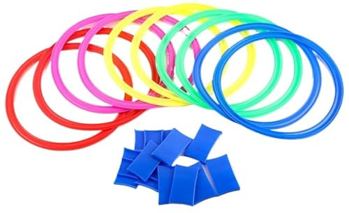 HNULGVI Anelli di Agilità Set di Anelli for Saltare e Giocare con i sensori, for Interni ed Esterni, for Allenamento, Sport intrattenimento per Lo Sport(10 Circles (38cm))