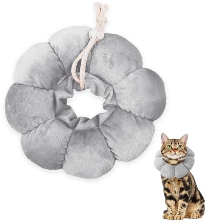 SZMK Collare Morbido Gatto,Collare di Recupero Per Cani,Collari Protettivi Gatti Regolabile,Ciambella Gatto Post Intervento,Collares Ortopedico Cane Anti-Morso per Animali Domestici-Giallo