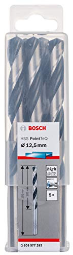 Bosch Professional 5-Piece PointTeQ HSS Twist Drill Bit (for Metal, 12.5 x 101 x 151 mm, Drill Driver Accessories)