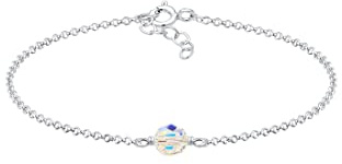 Elli flicka charm-armband barn kula pärla Swarovski kristall 925 sterlingsilver – 14 cm längd
