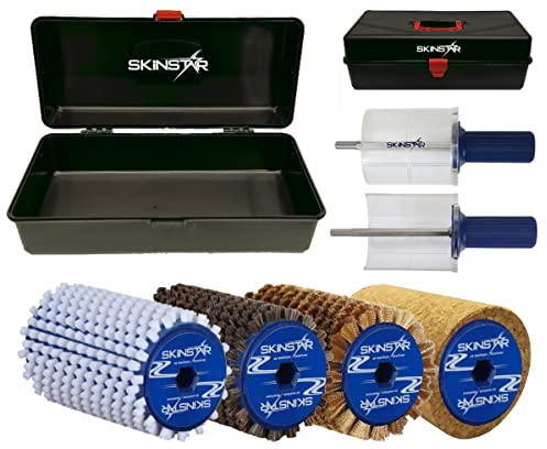 SkinStar Komplett Bürsten Set Rotorbürste WorldCup Wachskoffer 7-teilig-120mm