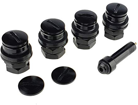 C CARBONADO Lot de 4 valves invisibles cachées - 11,3 mm - Noir - Jeu de jantes en aluminium - Tuning pour voiture