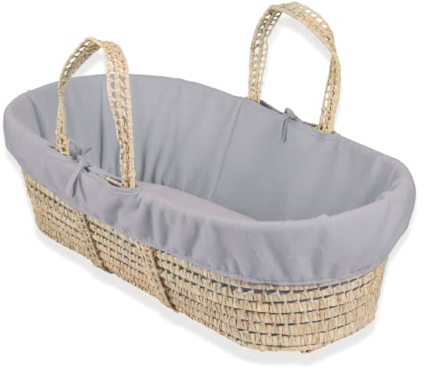 Clair de Lune Fleece-Einlage für Palm- und Weidenkorb (Moseskorb), grau meliert