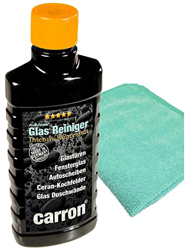 carron Profi Glas-Reiniger-Konzentrat gegen Kalk, Fett, Schmutz für Glas Keramik Ceran Fenster Sanitär (STR-Pack)